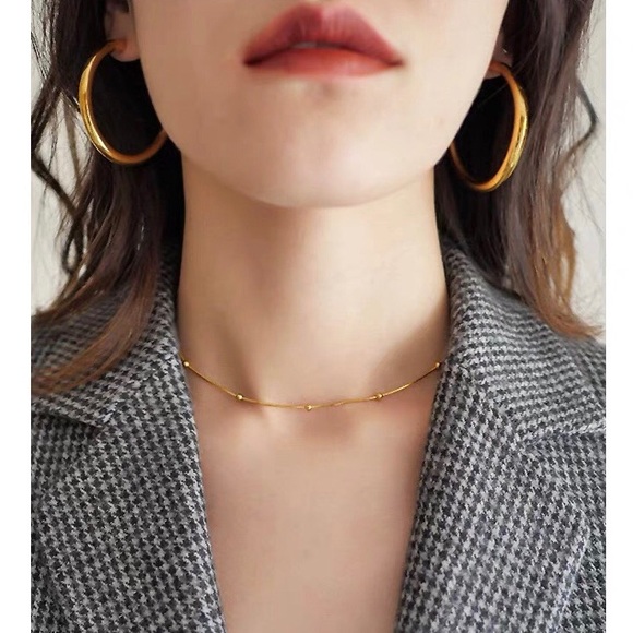 Insta Style Gold Plated Hollow Hoop Earrings - Picture 2 of 8